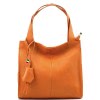 Florence Echtleder Hobo Bag Damen orange Schultertasche Umhngetasche OTF155O