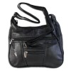 Bag Street Umhngetasche, Abendtasche Leder schwarz Handtasche Damen OTJ134S