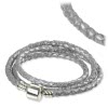 IMPPAC Clip Lederarmband geflochten silber dreifach SMLA3752