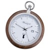 Waidzeit Herren Taschenuhr Edelstahl Walnu dunkelbraun mit Uhrenkette UWATW01